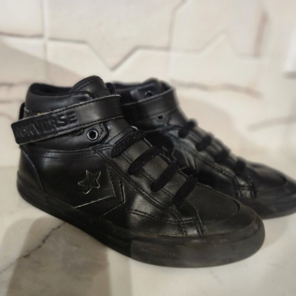 Converse Pro Blaze Strap Youth Leather High Top Sneakers Black US 3